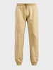Men's Beige Regular Fit Solid Casual Joggers