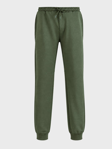 Men's Olive Regular Fit Solid Casual Joggers