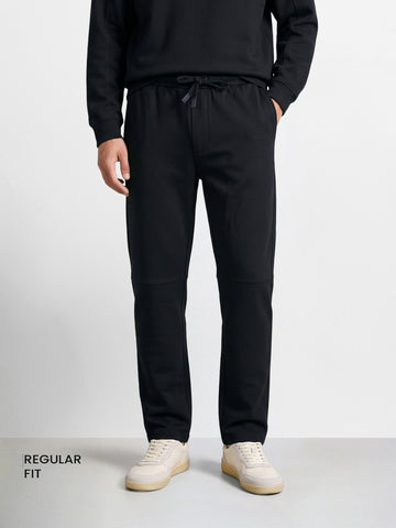 Men's Black Regular Fit Solid Casual Sweat Pant