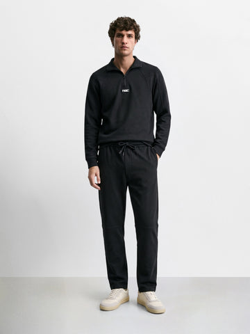 Men's Black Regular Fit Solid Casual Sweat Pant