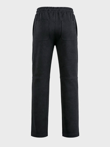 Men's Black Regular Fit Solid Casual Sweat Pant