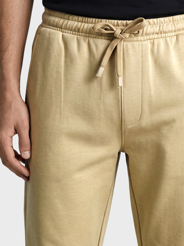 Men's Beige Regular Fit Solid Casual Joggers