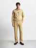 Men's Beige Regular Fit Solid Casual Joggers
