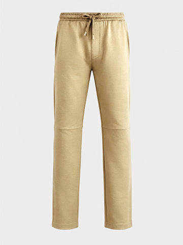 Men's Beige Regular Fit Solid Casual Joggers