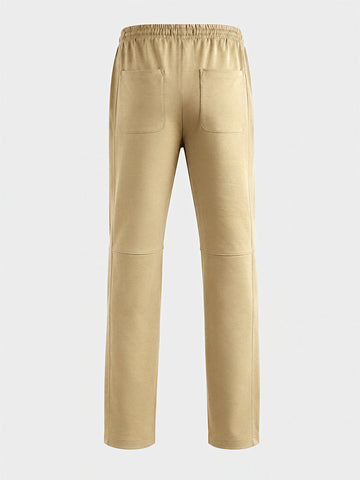 Men's Beige Regular Fit Solid Casual Joggers