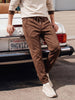 Men's Brown Regular Fit Solid Casual Sweat Pant