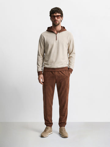 Men's Brown Regular Fit Solid Casual Sweat Pant