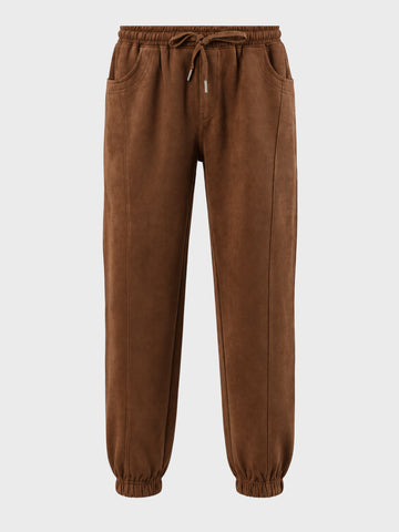 Men's Brown Regular Fit Solid Casual Sweat Pant