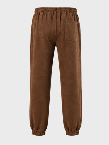 Men's Brown Regular Fit Solid Casual Sweat Pant