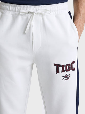 Men's White Regular Fit Solid Casual Sweat Pant