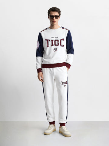 Men's White Regular Fit Solid Casual Sweat Pant