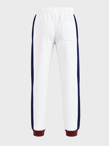 Men's White Regular Fit Solid Casual Sweat Pant