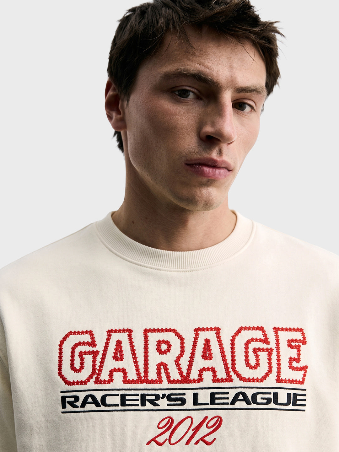 Men's Off White Regular Fit Graphic Printed Casual Sweatshirt