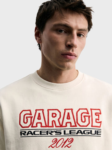 Men's Off White Regular Fit Printed Casual Sweatshirt