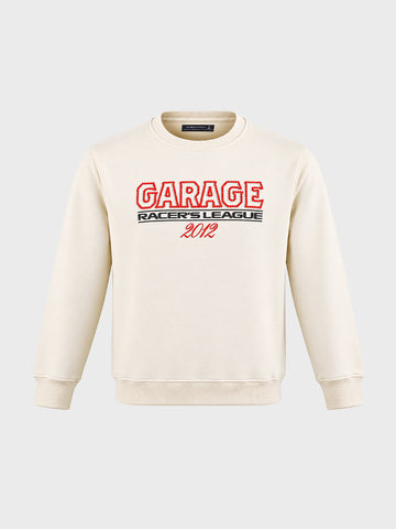 Men's Off White Regular Fit Printed Casual Sweatshirt