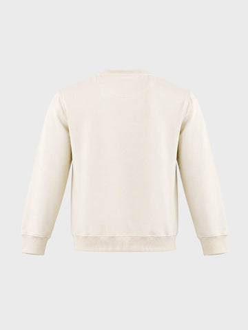 Men's Off White Regular Fit Printed Casual Sweatshirt