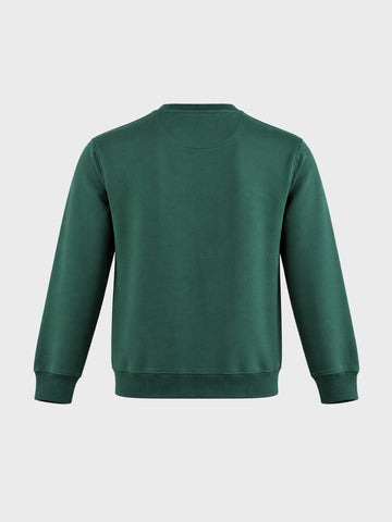 Men's Green Regular Fit Printed Casual Sweatshirt