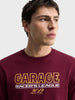 Men's Maroon Regular Fit Printed Casual Sweatshirt