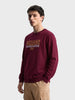 Men's Maroon Regular Fit Printed Casual Sweatshirt