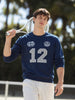 Men's Navy Blue Relaxed Fit Embroidered Casual Sweatshirt