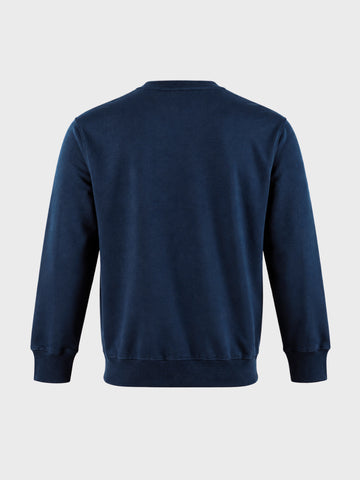 Men's Navy Blue Relaxed Fit Embroidered Casual Sweatshirt