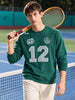 Men's Green Relaxed Fit Embroidered Casual Sweatshirt
