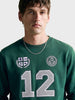 Men's Green Relaxed Fit Embroidered Casual Sweatshirt