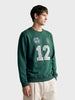 Men's Green Relaxed Fit Embroidered Casual Sweatshirt
