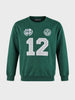 Men's Green Relaxed Fit Embroidered Casual Sweatshirt