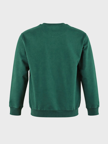 Men's Green Relaxed Fit Embroidered Casual Sweatshirt