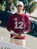Men's Maroon Relaxed Fit Embroidered Casual Sweatshirt