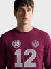 Men's Maroon Relaxed Fit Embroidered Casual Sweatshirt