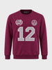 Men's Maroon Relaxed Fit Embroidered Casual Sweatshirt