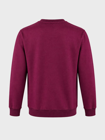 Men's Maroon Relaxed Fit Embroidered Casual Sweatshirt
