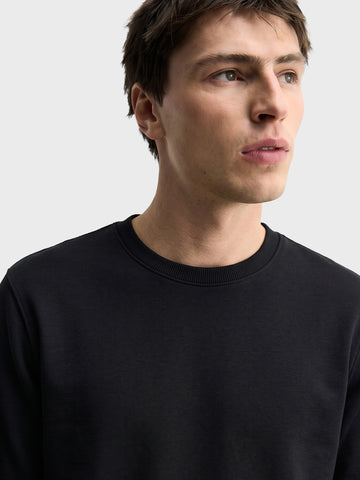 Men's Black Regular Fit Solid Casual Sweatshirt