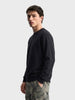 Men's Black Regular Fit Solid Casual Sweatshirt