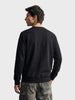Men's Black Regular Fit Solid Casual Sweatshirt