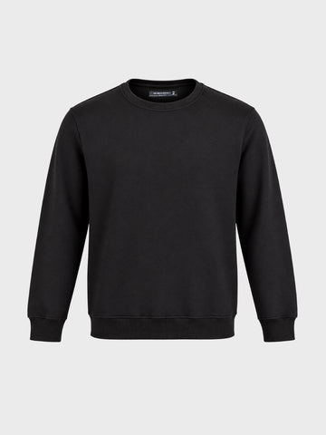 Men's Black Regular Fit Solid Casual Sweatshirt