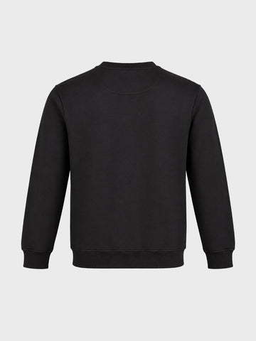 Men's Black Regular Fit Solid Casual Sweatshirt