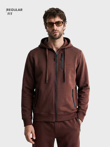 Men's Brown Regular Fit Solid Casual Sweatshirt