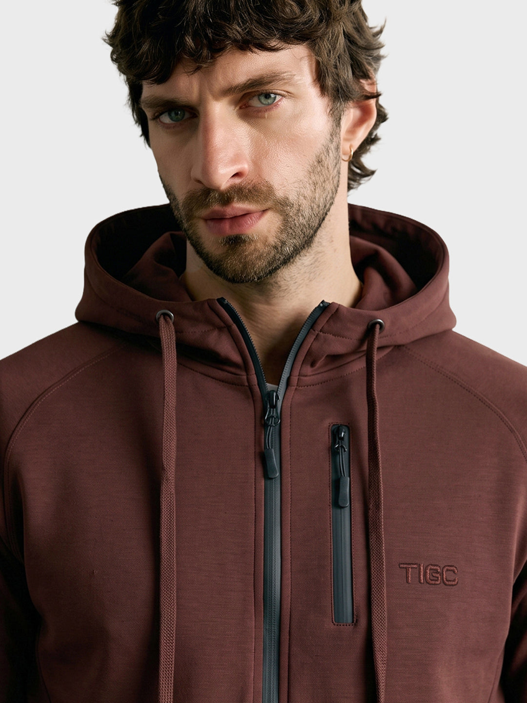 Men's Brown Regular Fit Solid Casual Sweatshirt
