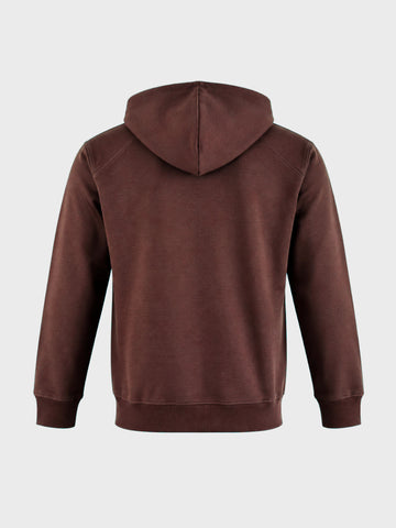 Men's Brown Regular Fit Solid Casual Sweatshirt