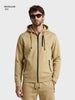 Men's Beige Regular Fit Solid Casual Sweatshirt