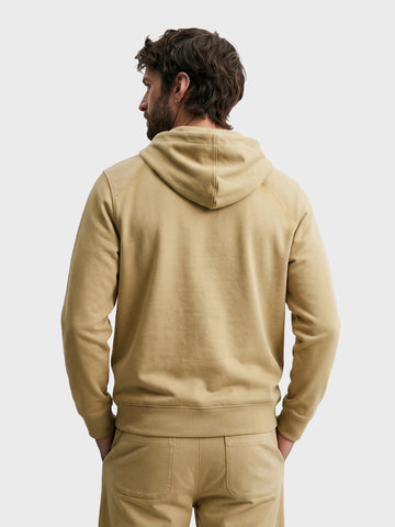 Men's Beige Regular Fit Solid Casual Sweatshirt
