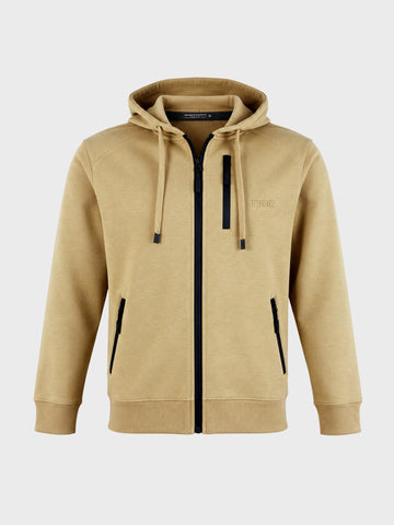 Men's Beige Regular Fit Solid Casual Sweatshirt