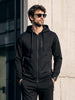 Men's Black Regular Fit Solid Casual Sweatshirt