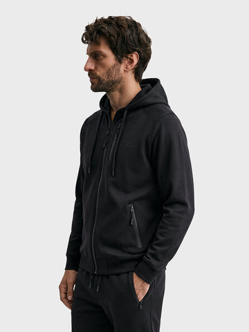 Men's Black Regular Fit Solid Casual Sweatshirt
