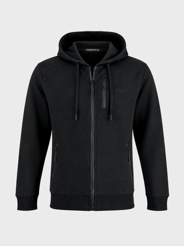 Men's Black Regular Fit Solid Casual Sweatshirt