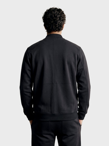 Men's Black Regular Fit Solid Casual Sweatshirt