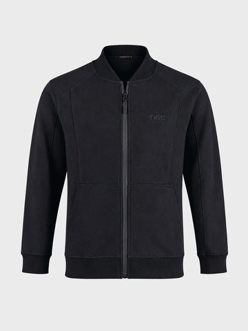 Men's Black Regular Fit Solid Casual Sweatshirt